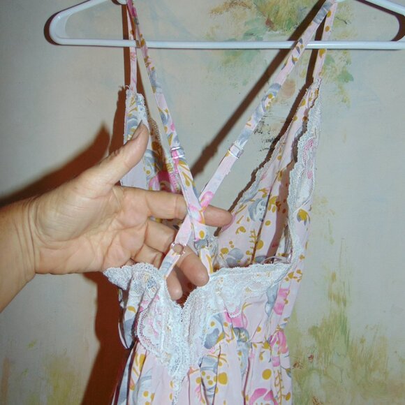 Studio 38 LA Floral Slip Dress Pink Coquette Prairie Cottagecore Mini 6 Medium - Picture 12 of 12